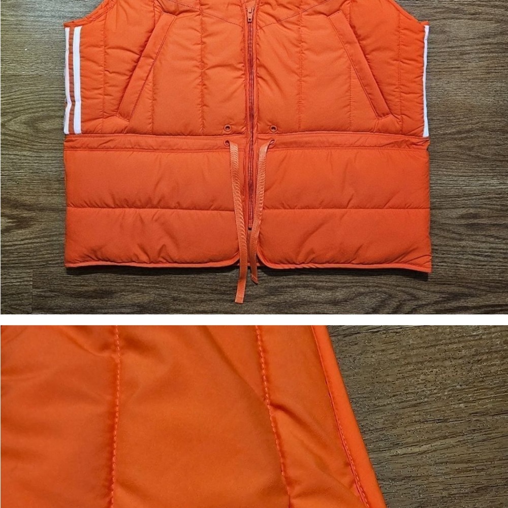 Adidas Parley Puffer Vest Men's Orange White HM6750 Three Stripes